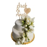 Tort weselny piętrowy biały wzór Tzk10 | białe róże i frezje