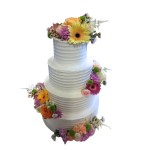 Tort weselny piętrowy wzór Tzk30 | kolorowe gerbery