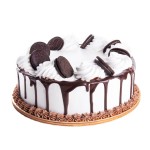 Tort okrągły biały wzór Ncr14 | Drip Cake z ciasteczkami Oreo