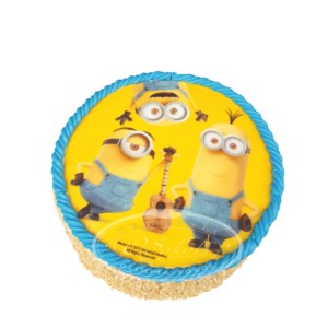 Tort dla dzieci wzór Td04 | opłatek radosne Minionki z gitarą