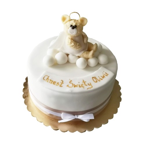 Tort na Chrzest Święty wzór Tch15 | miś aniołek