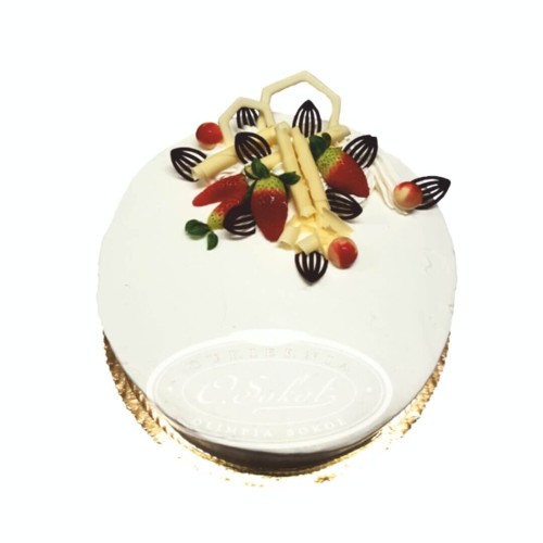 Tort weselny biały wzór Ncr13 | rurki z truskawkami