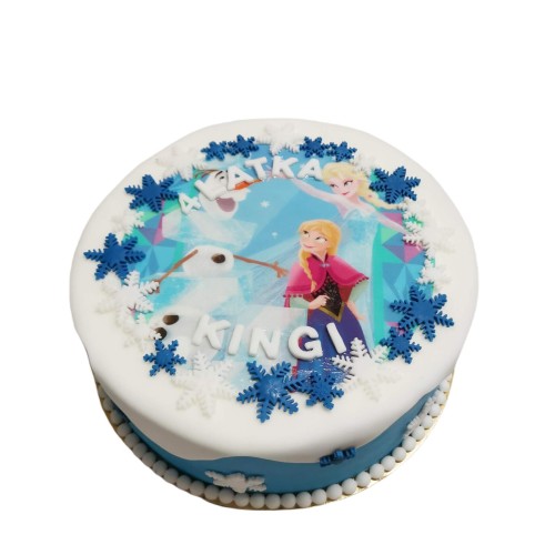 Tort dla dzieci wzór Td71 | opłatek Kraina Lodu, śnieżki