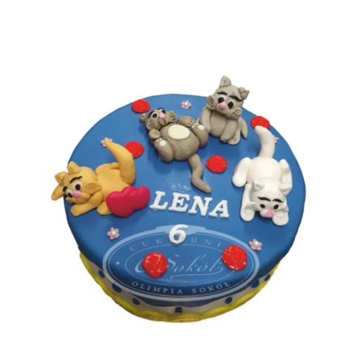 Tort dla dzieci wzór Td74 | bawiące się kotki